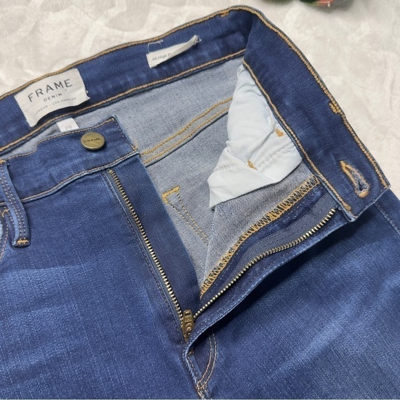 Frame Ali High Rise Cigarette Skinny Jeans in Marathon Wash Womens 29 - Picture 10 of 16